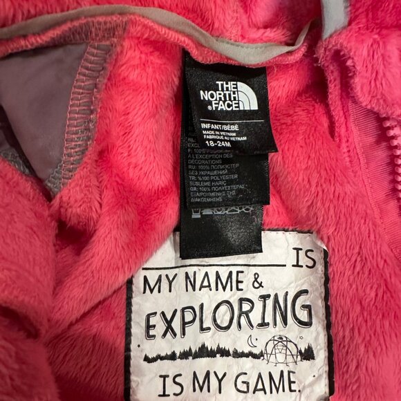 THE NORTH FACE INFANT 18-24 MONTH PINK FLEECE ZIP UP BODY SUIT - Picture 5 of 8